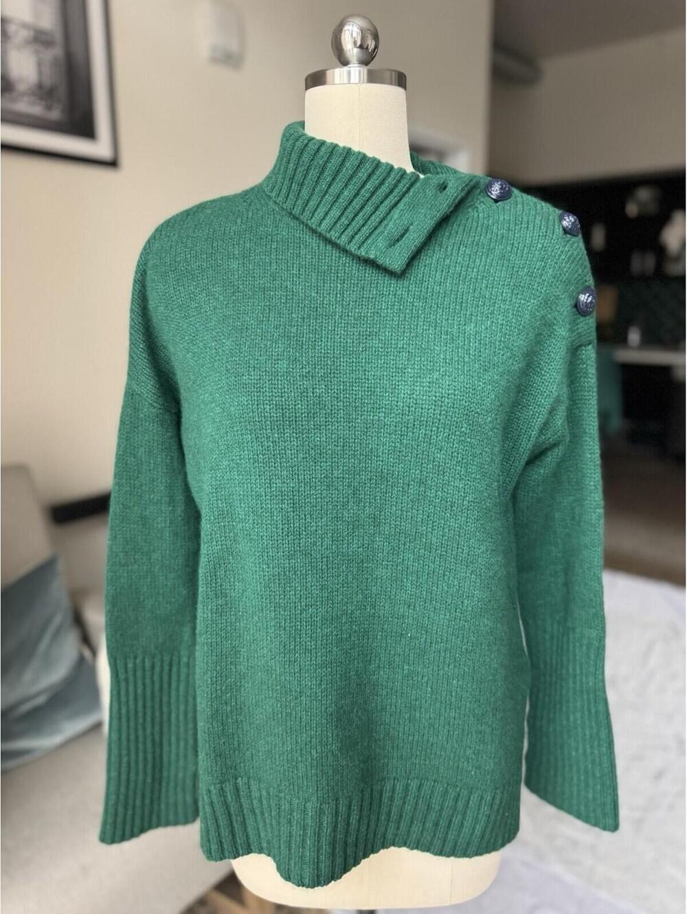 Zadig Voltaire 100% Cashmere Women’s Sweater Alma Emerald Green Sz S New No Tag